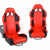 Pair Red/Black Wing Reclinable PVC Leather Type-R Sport Racing Seats W/Sliders-Interior-BuildFastCar