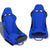 Pair Blue/Black Fixed Position Bucket Fabric Type-R Style Racing Seats W/Sliders-Interior-BuildFastCar