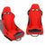 Pair Red/Black Fixed Position Bucket Fabric Type-R Style Racing Seats W/Sliders-Interior-BuildFastCar