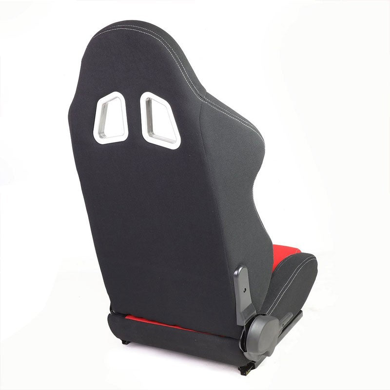 Red/Black Side Reclinable Woven Fabric Type-R Sport Racing Seats ...