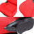 Pair Red/Double White Stitch Reclinable Woven Cloth Type-R Style Racing Seats W/Sliders-Interior-BuildFastCar