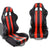 Pair Black/Red Dual Stripes Reclinable PVC Leather Type-R Sport Racing Seats W/Sliders-Interior-BuildFastCar