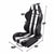 Pair Black/White Dual Stripes Reclinable PVC Leather Type-R Sport Racing Seats W/Sliders-Interior-BuildFastCar