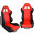 Pair Red/Black Side Reclinable PVC Leather Type-R Sport Racing Seats W/Sliders-Interior-BuildFastCar