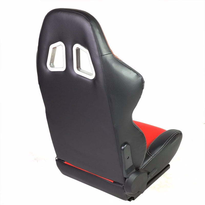Red/Black Side Reclinable PVC Leather Type-R Sport Racing Seats ...