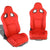 Pair All Red Reclinable Faux Suede Type-R Style Sport Racing Seats W/Sliders-Interior-BuildFastCar