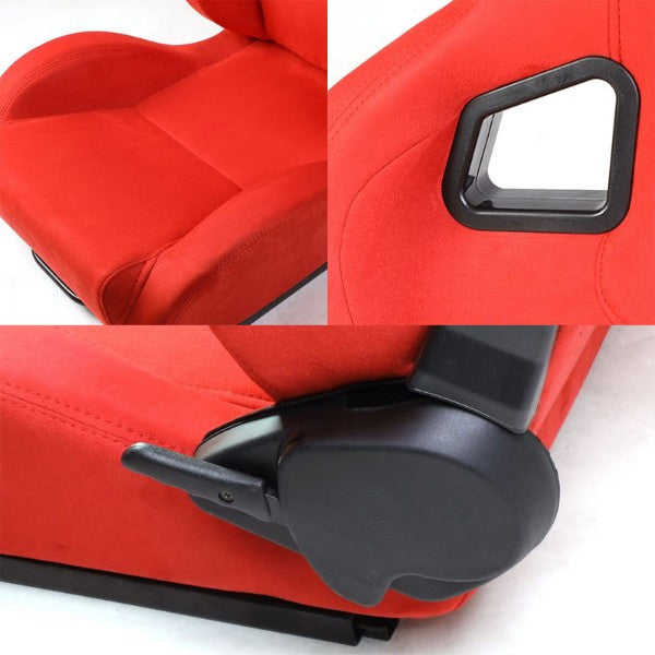 DNA Motoring Racing Seats Pair With Sliders - High Bolster Sports Seats For Performance Cars