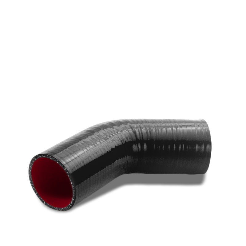 Black-Red Silicone 1.75" 3-Ply 45 Degree Elbow Hose for Turbo/Intake/Intercooler-Performance-BuildFastCar
