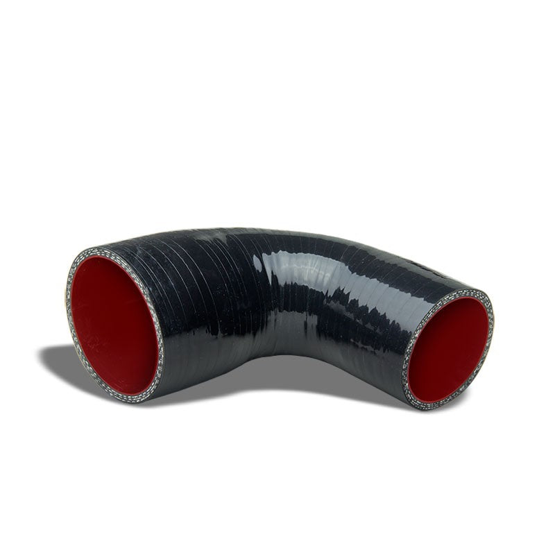 Black-Red 3Ply Silicone 2.00-2.25 90 Degree Reducer Hose