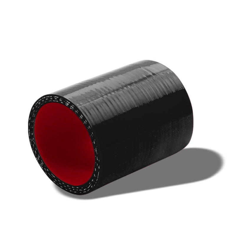 Black-Red Silicone 2&quot; 3-Ply Straight Turbo/Intake/Intercooler Coupler Hose-Performance-BuildFastCar