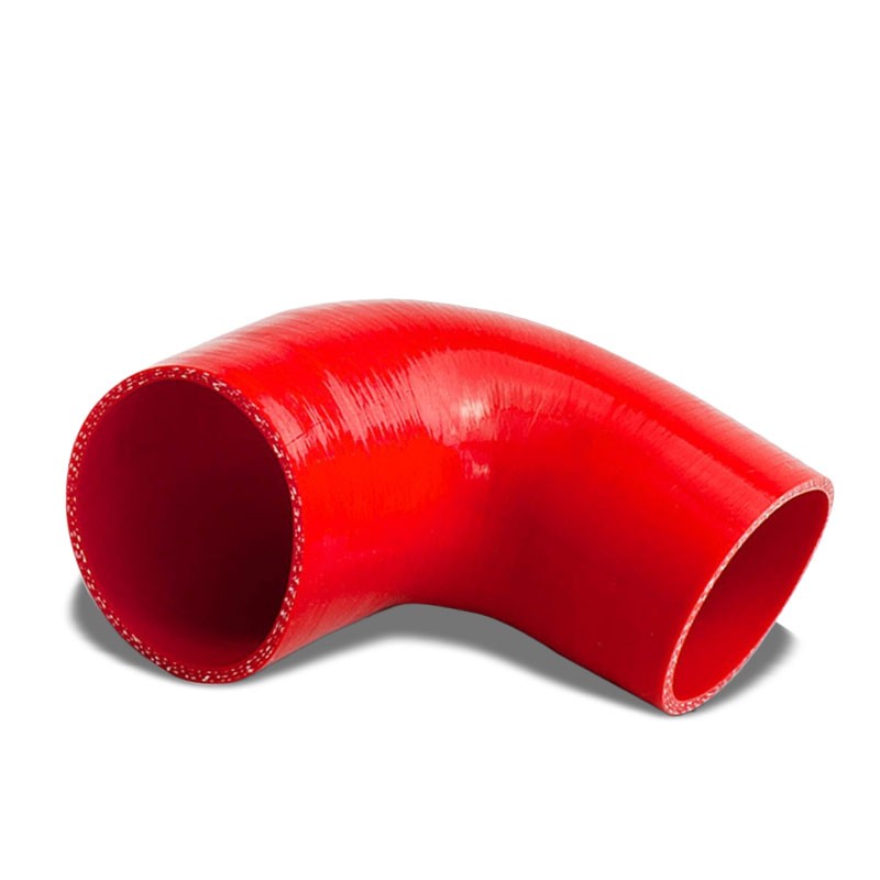 Red 3Ply Silicone 2.50"-2.75" 90 Degree Reducer Hose for Intake/Intercooler-Performance-BuildFastCar