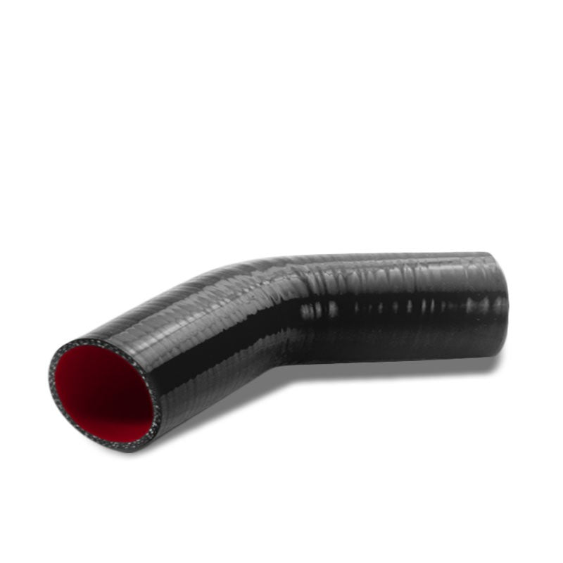 Black-Red Silicone 2.50" 3-Ply 45 Degree Elbow Hose for Turbo/Intake/Intercooler-Performance-BuildFastCar
