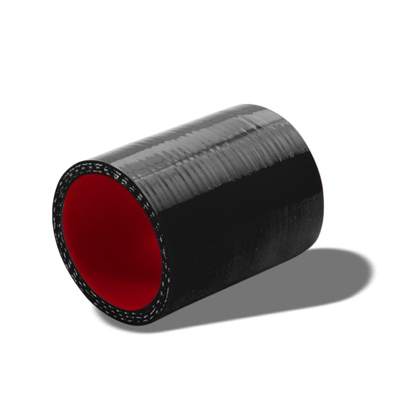 Black-Red Silicone 2.50&quot; 3-Ply Straight Turbo/Intake/Intercooler Coupler Hose-Performance-BuildFastCar