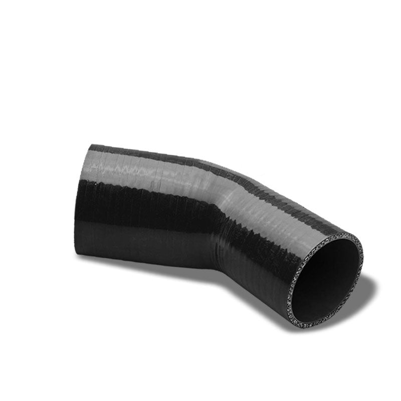 Black 3Ply Silicone 3.00&quot;-3.50&quot; 45 Degree Reducer Hose for Turbo/Intercooler-Performance-BuildFastCar