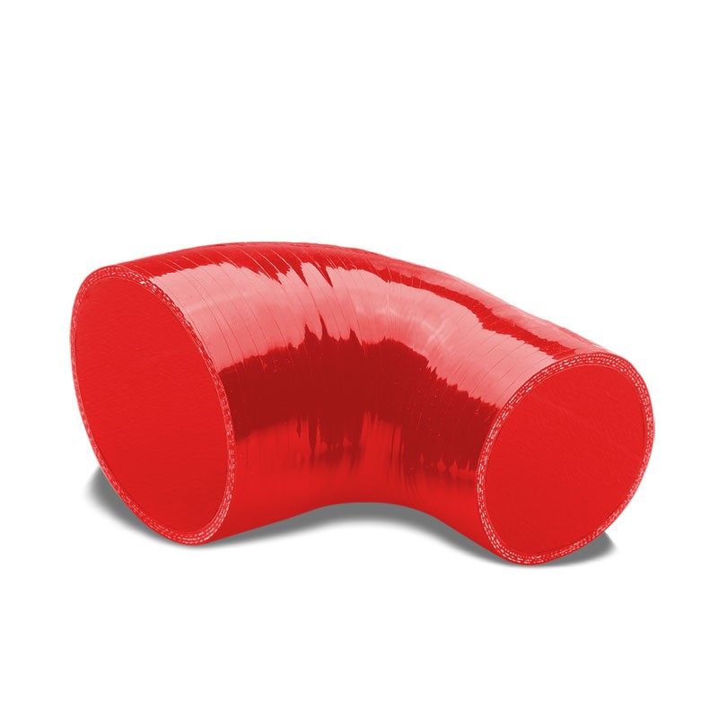 Red 4-Ply Nylon Silicone 3.00&quot;-3.50&quot; 90 Degree Reducer Hose For Turbo/Intake-Performance-BuildFastCar