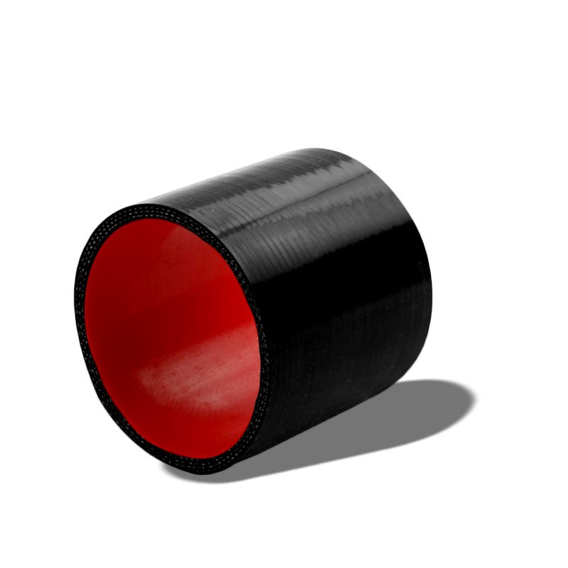 Black-Red 3Ply Silicone 3.25" Straight Coupler Hose for Turbo/Intake/Intercooler-Performance-BuildFastCar
