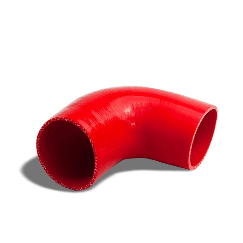Red Silicone 3.375" 3-Ply 90 Degree Elbow Hose for Turbo/Intake/Intercooler-Performance-BuildFastCar