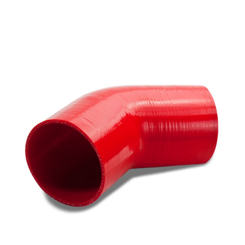 Red Silicone 3.50&quot; 3-Ply 45 Degree Elbow Coupler Hose For Turbo/Intercooler-Performance-BuildFastCar