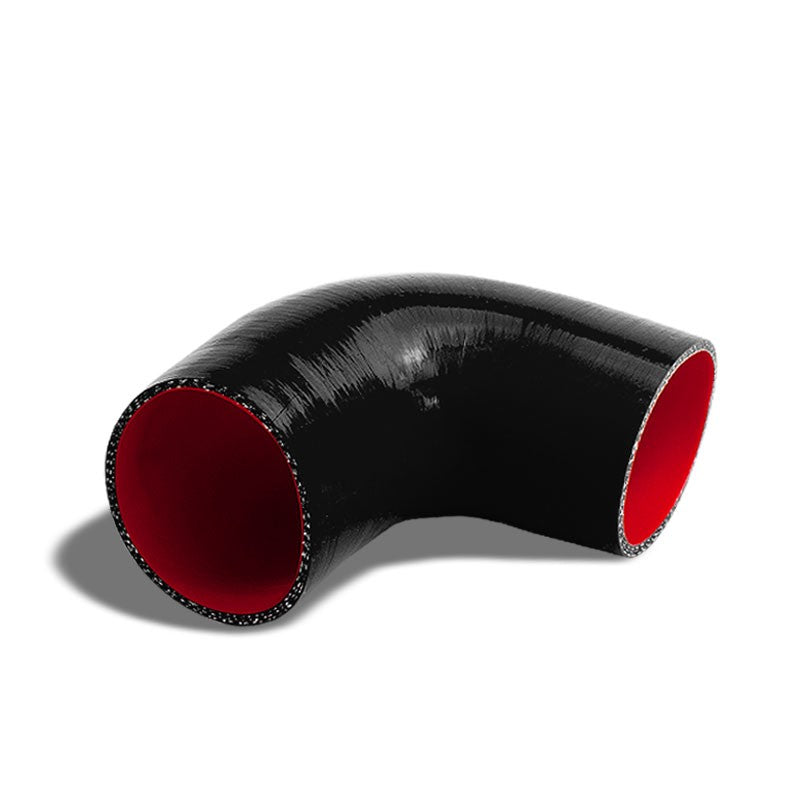 BlackRed Silicone 3.50&quot; 3-Ply 90 Degree Elbow Hose for Turbo/Intake/Intercooler-Performance-BuildFastCar