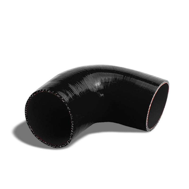 Black Silicone 3.50&quot; 3-Ply 90 Degree Elbow Hose for Turbo/Intake/Intercooler-Performance-BuildFastCar