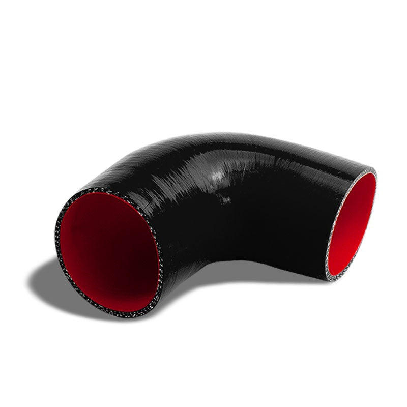 Black-Red Silicone 3.75" 3-Ply 90 Degree Elbow Hose for Turbo/Intake/Intercooler-Performance-BuildFastCar