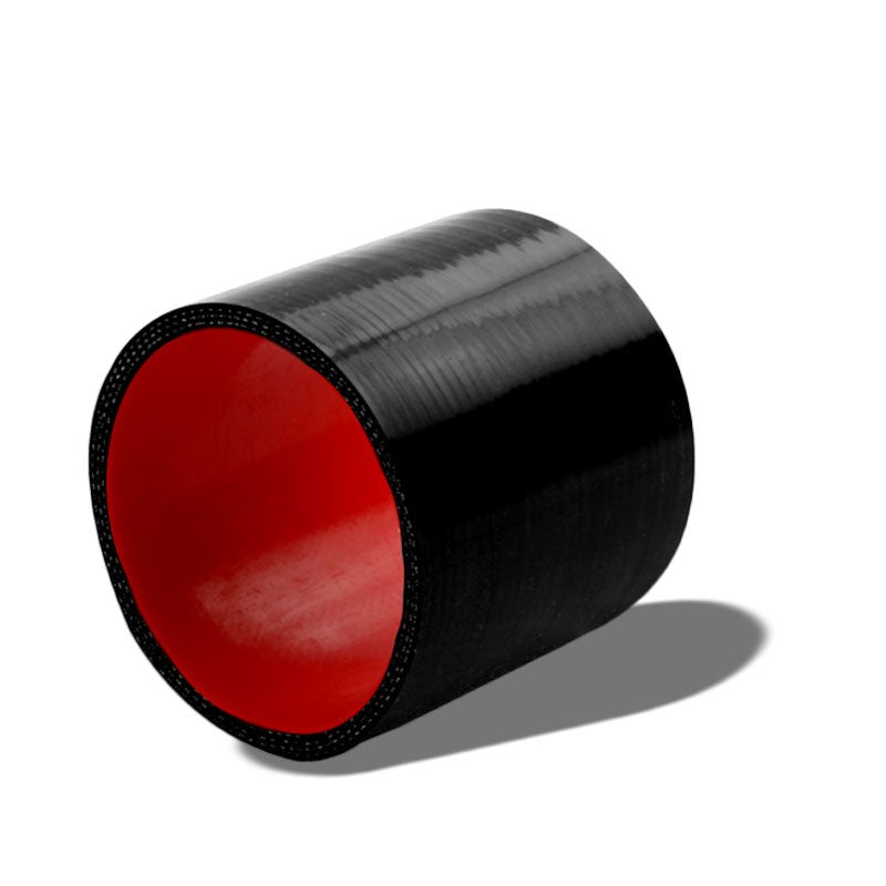 Black-Red Silicone 3.75&quot; 3-Ply Straight Turbo/Intake/Intercooler Coupler Hose-Performance-BuildFastCar