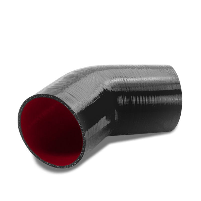 Black-Red Silicone 4&quot; 3-Ply 45 Degree Elbow Hose for Turbo/Intake/Intercooler-Performance-BuildFastCar