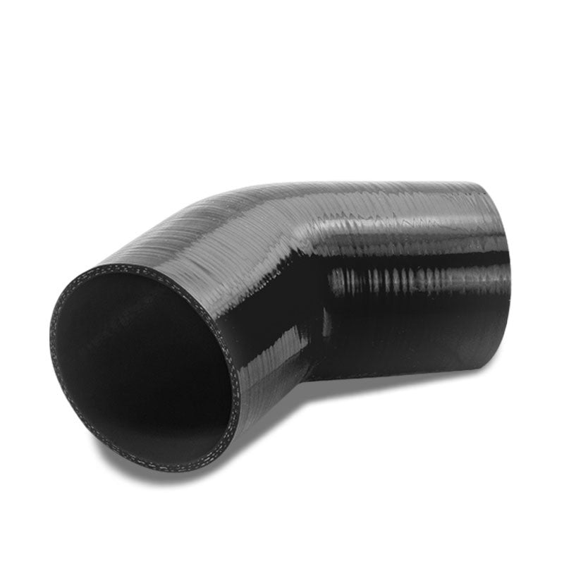 Black Silicone 4&quot; 3-Ply 45 Degree Elbow Piping Hose for Turbo/Intake/Intercooler-Performance-BuildFastCar