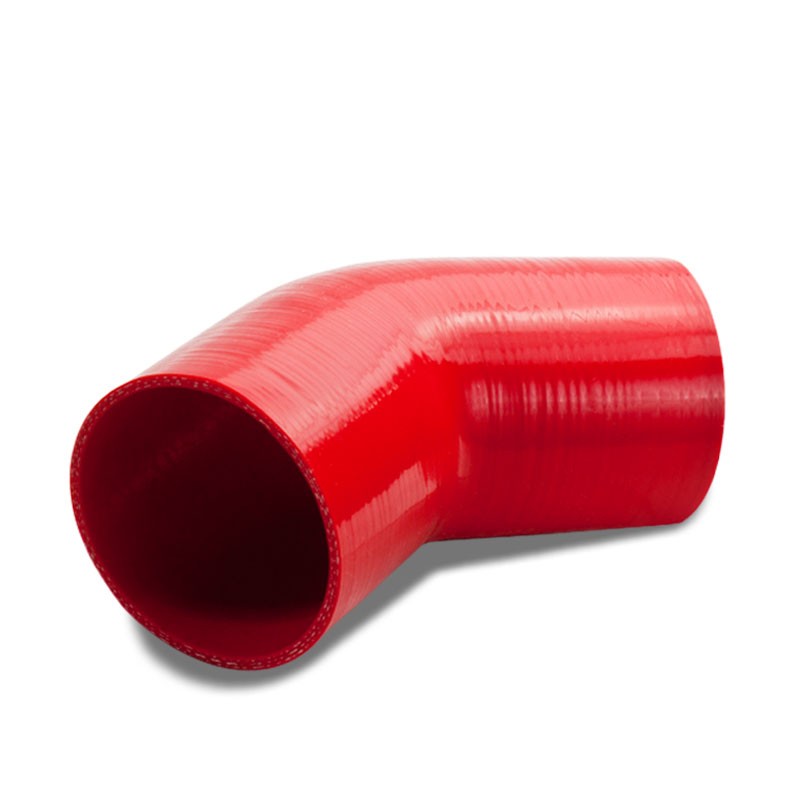 Red Silicone 4&quot; 3-Ply 45 Degree Elbow Coupler Hose for Turbo/Intake/Intercooler-Performance-BuildFastCar