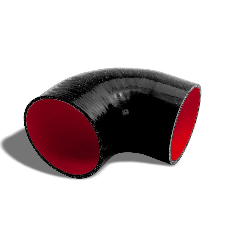 Black-Red Silicone 4&quot; 3-Ply 90 Degree Elbow Hose for Turbo/Intake/Intercooler-Performance-BuildFastCar