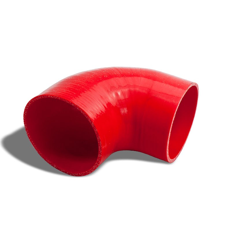 Red Silicone 4&quot; 3-Ply 90 Degree Elbow Coupler Hose for Turbo/Intake/Intercooler-Performance-BuildFastCar