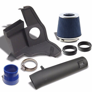 Black Shortram Air Intake+Heat Shield+Blue Filter+BL Hose For Ford 11-14 Mustang-Performance-BuildFastCar