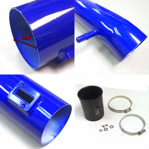 Blue Shortram Air Intake+Heat Shield+Green Filter+BK Hose For 11-14 Mustang V6-Performance-BuildFastCar