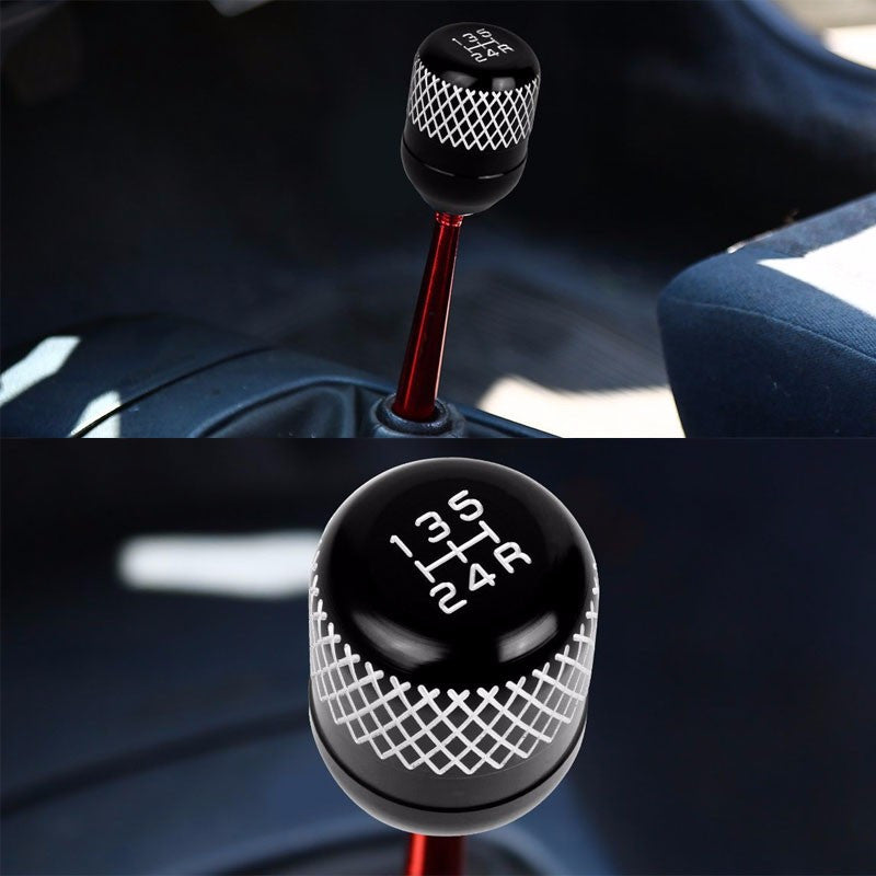 M8/M10/M12 Thread Black 5-Speed MT Aluminum Netted Design Short Throw Racing Shift Knob+Reverse-Interior-BuildFastCar