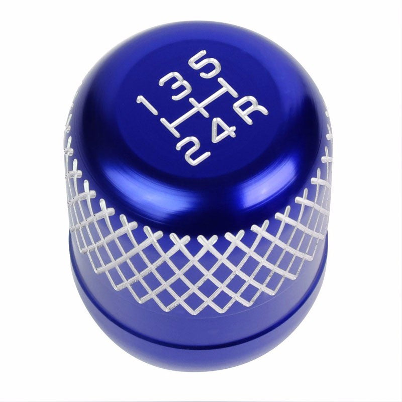 M8/M10/M12 Thread Blue 5-Speed MT Aluminum Netted Design Short Throw Racing Shift Knob+Reverse-Interior-BuildFastCar