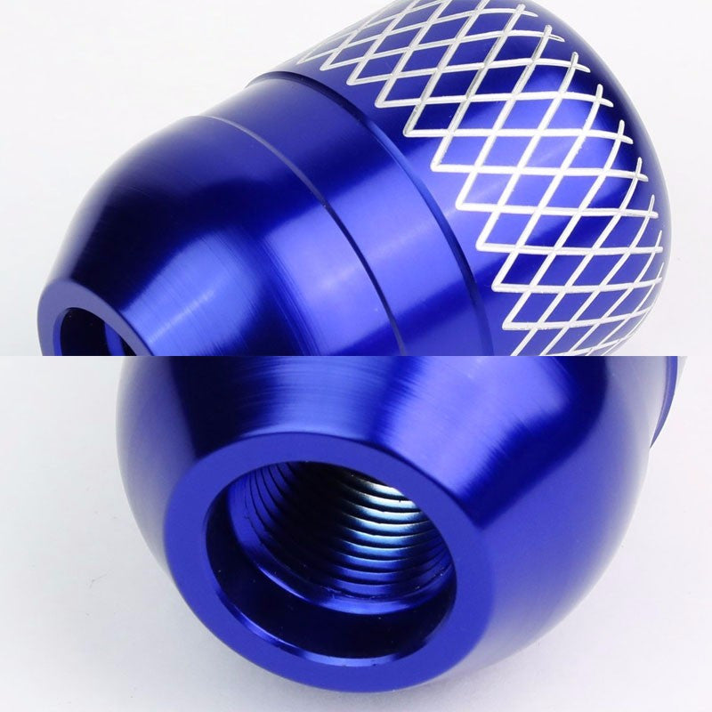 M8/M10/M12 Thread Blue 5-Speed MT Aluminum Netted Design Short Throw Racing Shift Knob+Reverse-Interior-BuildFastCar