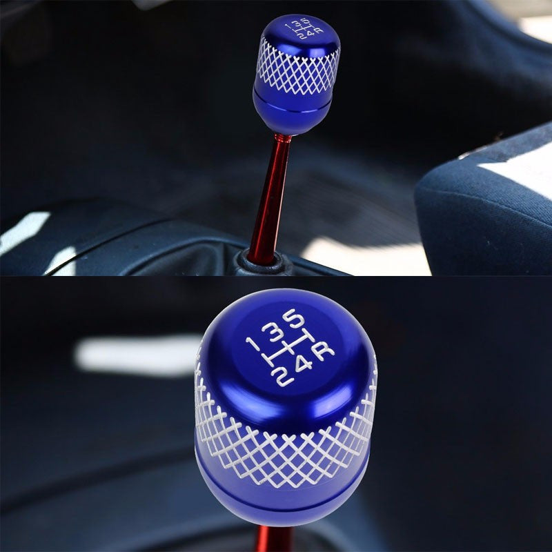 M8/M10/M12 Thread Blue 5-Speed MT Aluminum Netted Design Short Throw Racing Shift Knob+Reverse-Interior-BuildFastCar