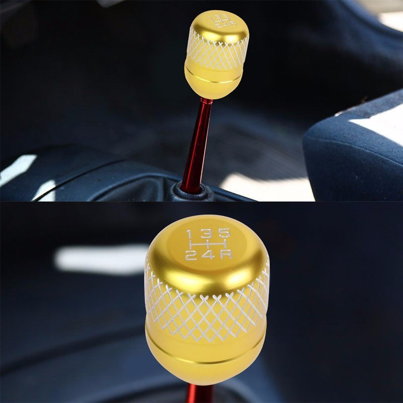 M8/M10/M12 Thread Gold 5-Speed MT Aluminum Netted Design Short Throw Racing Shift Knob+Reverse-Interior-BuildFastCar