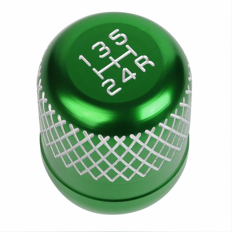 M8/M10/M12 Thread Green 5-Speed MT Aluminum Netted Design Short Throw Racing Shift Knob+Reverse-Interior-BuildFastCar