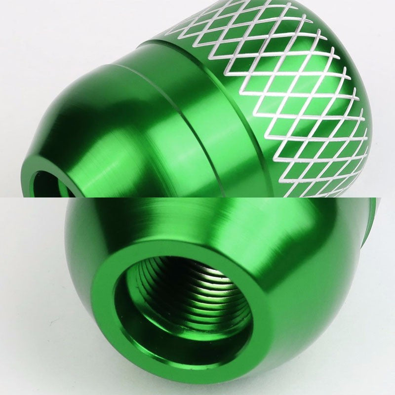 M8/M10/M12 Thread Green 5-Speed MT Aluminum Netted Design Short Throw Racing Shift Knob+Reverse-Interior-BuildFastCar