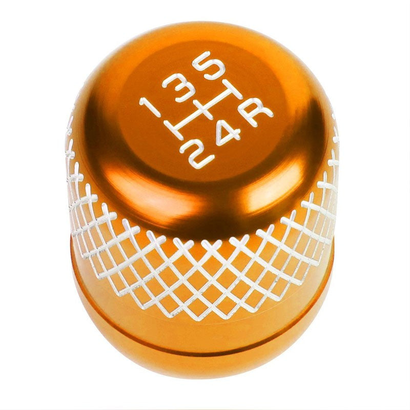 M8/M10/M12 Thread Orange 5-Speed MT Aluminum Netted Design Short Throw Racing Shift Knob+Reverse-Interior-BuildFastCar