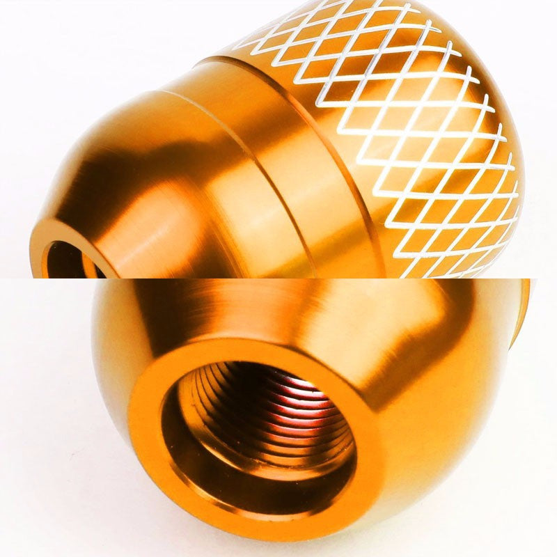 M8/M10/M12 Thread Orange 5-Speed MT Aluminum Netted Design Short Throw Racing Shift Knob+Reverse-Interior-BuildFastCar