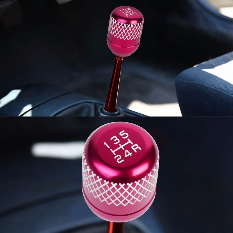 M8/M10/M12 Thread Pink 5-Speed MT Aluminum Netted Design Short Throw Racing Shift Knob+Reverse-Interior-BuildFastCar