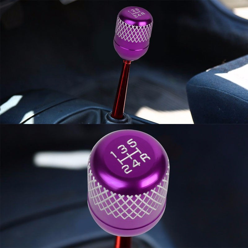 M8/M10/M12 Thread Purple 5-Speed MT Aluminum Netted Design Short Throw Racing Shift Knob+Reverse-Interior-BuildFastCar
