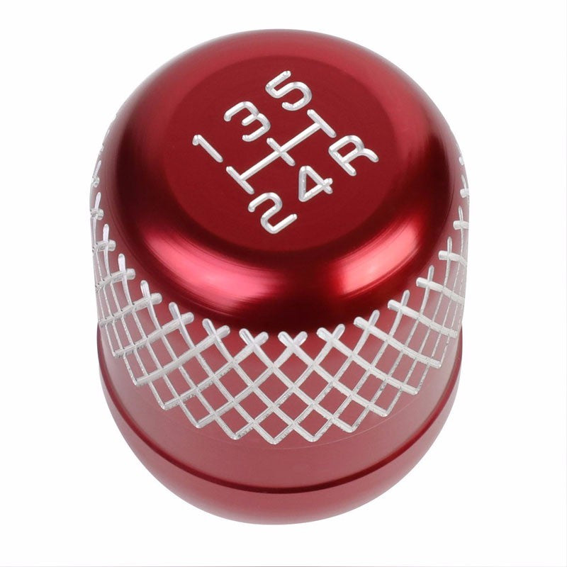 M8/M10/M12 Thread Red 5-Speed MT Aluminum Netted Design Short Throw Racing Shift Knob+Reverse-Interior-BuildFastCar