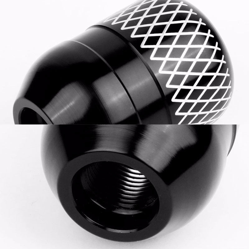M8/M10/M12 Thread Black 6-Speed MT Aluminum Netted Design Short Throw Racing Shift Knob+Reverse-Interior-BuildFastCar