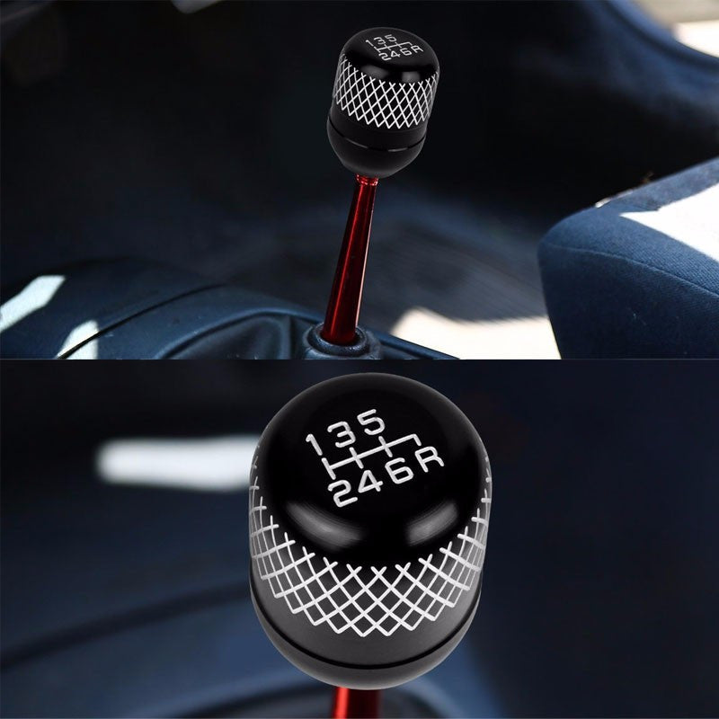 M8/M10/M12 Thread Black 6-Speed MT Aluminum Netted Design Short Throw Racing Shift Knob+Reverse-Interior-BuildFastCar