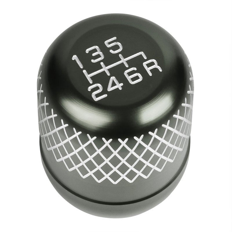 M8/M10/M12 Thread Gunmetal 6-Speed MT Aluminum Netted Design Short Throw Racing Shift Knob+Reverse-Interior-BuildFastCar