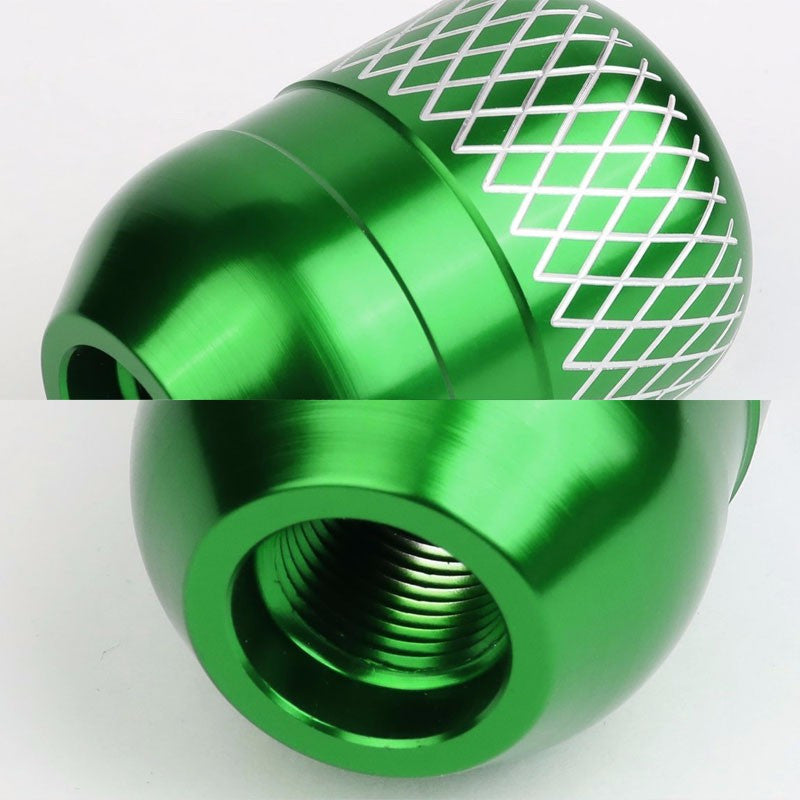 M8/M10/M12 Thread Green 6-Speed MT Aluminum Netted Design Short Throw Racing Shift Knob+Reverse-Interior-BuildFastCar