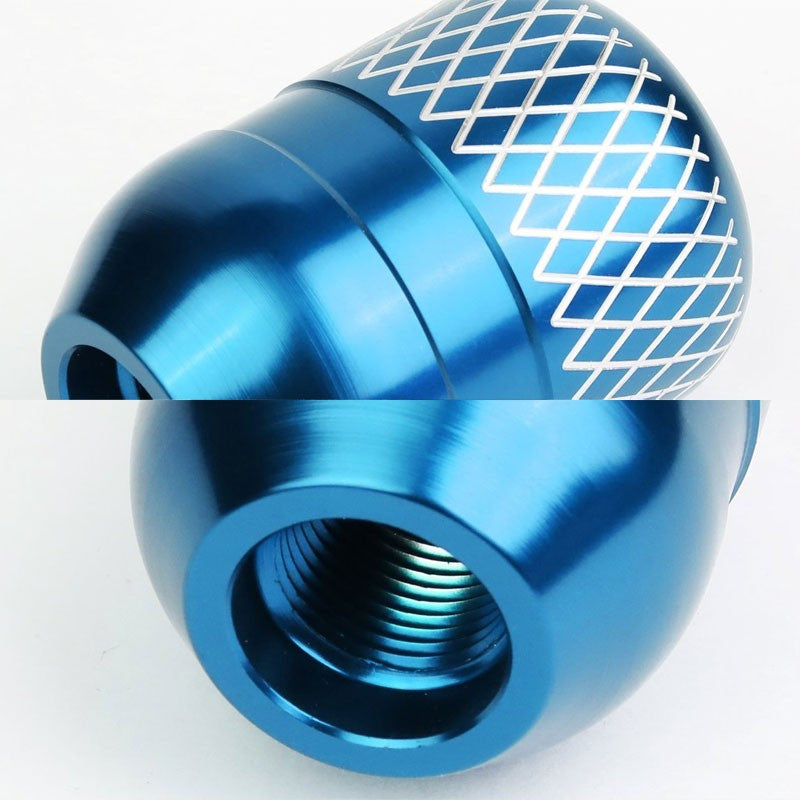 M8/M10/M12 Thread Light Blue 6-Speed MT Aluminum Netted Design Short Throw Racing Shift Knob+Reverse-Interior-BuildFastCar